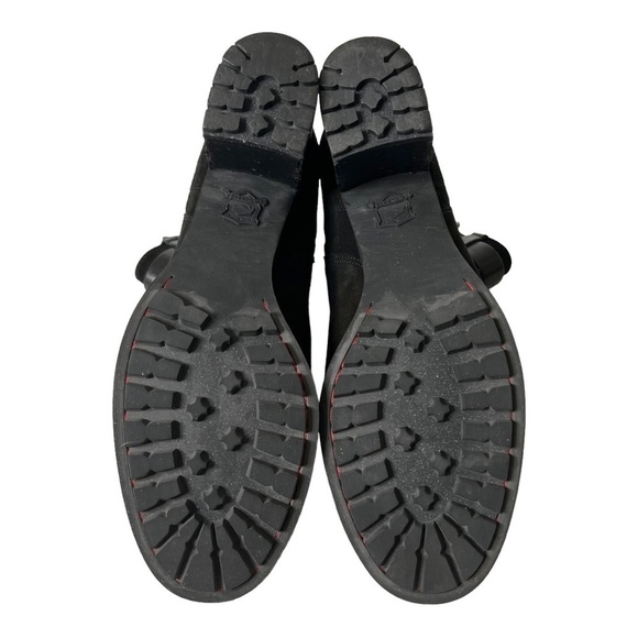 Trask Madison Black Suede Lug Sole Block Heel Booties Women’s 11 - Picture 9 of 12